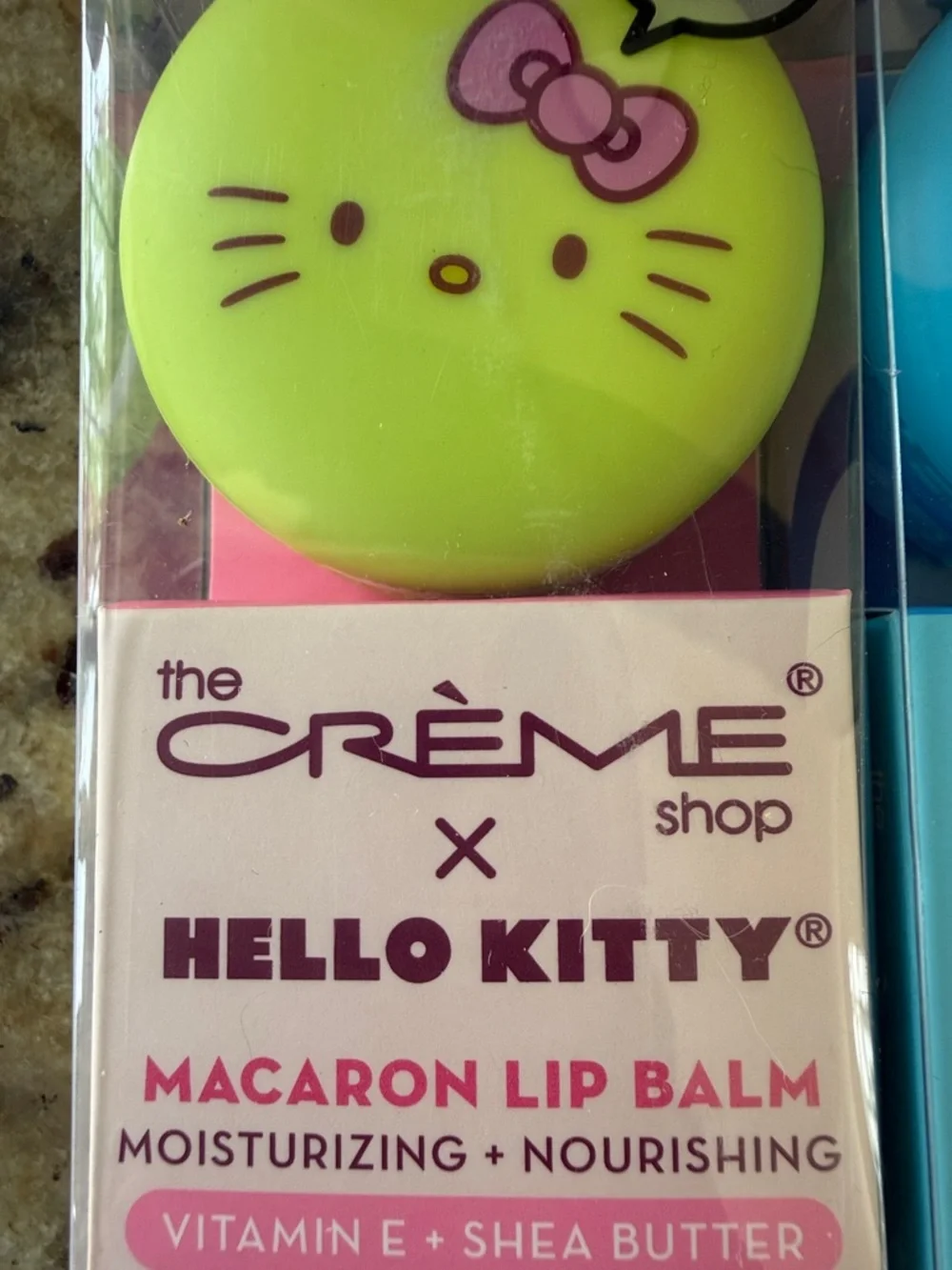 Hello Kitty Macaron Lip Balm and Blending Sponge Set - Pink, Lime Green, Blue - Picture 2 of 6